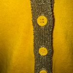 The Limited  Mustard Yellow 3/4 Sleeve V Neck Beaded Trim Cardigan XS Photo 3