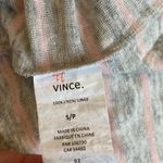 Vince gray pink striped oversized linen tee shirt small Photo 5