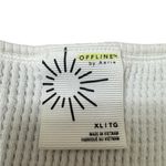 Aerie  White Waffle Knit Crop Tank Top Photo 3