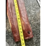 Etienne Aigner Vintage Women Size 6 Dark Red Leather Belted Jacket Trench Coat Photo 9