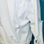 H&M Women’s Sz6 Light Jean Jacket Bleached Distressed Ripped W Pockets Photo 10
