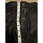 Chico's  dark brown stretch metallic embossed coated snakeskin jegging, Size 25 Photo 8