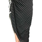 L'Academie Zillian Black White Polka Dot Side Zip Midi Sarong Wrap Skirt Size S Photo 3