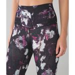Lululemon Black Purple Printed Mid Rise Pull On Wunder Under Pant Leggings Sz 6 Photo 6