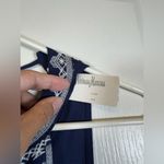 On The Road  Navy Bohemian Ambroidered Mid Length Dress Size Large NWT #5647 Photo 3