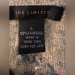 The Limited  Gray Cardigan with Blue and Purple Embroidery Lambswool NWOT Photo 4