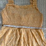Old Navy  Women's Gold Yellow Smocked Tie Dye Baby Doll Tank Top Size Medium Photo 3