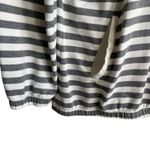 LZC Sportswear Women Sweatshirt M Gray Striped Tunic Funnel Neck Coastal Preppy Size M Photo 7