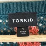 Torrid  Crochet Sweater Womens 1X Multicolor Crochet Fringe Pullover Indie Hippie Photo 5