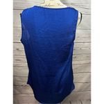 Willi Smith  Royal Blue Sleeveless Tie Neck‎ Blouse Top - Size L Photo 1
