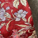 Vintage JCPenney Red Floral Short Sleeve Cardigan Open Front Sheer Casual Lounge Size M Photo 2