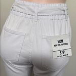 Refuge  NWT Mom high rise paperbag woman size small white belted jean Photo 6