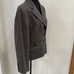 Ann Taylor Brown Black White Tweed Fitted Button Up Jacket Blazer Lined Size 12 Photo 3