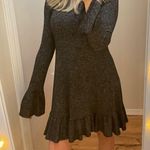 EXPRESS Gray Turtleneck Bell Sleeved Swing Dress Photo 1