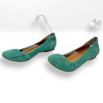 J.Crew  Blue Green Suede Round Toe Slip On Ballet Flats Photo 2