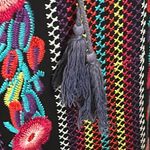 Women’s Cotton Gauze V Neck Side Split Embroidered Summer Vacation Cover Up Red Photo 4