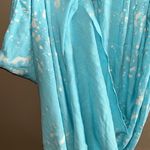 Skemo Women’s light blue bleach spotted tasseled sleeveless maxi dress Photo 4