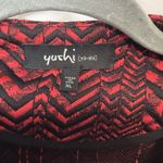 Yushi Jacket Size XL One Button Textured Long Sleeve Lagenlook Art To Wear Artsy Red Photo 3