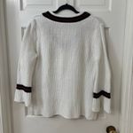 CAbi White V Neck Tennis Sweater Women Classic Old Money Academia S RUNS BIG Photo 2