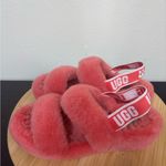 UGG  Oh Yeah Womens 8 Pop Coral Double Strap Slide Slipper 1107953 Pink Sheepskin Photo 2