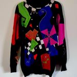 The Limited Vintage 90’s Rhinestone beaded ClownCore art to wear pull over sweater size M/L Photo 0