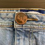 L.A. Blues Denim Skirt Stretch Pockets Light Wash Mini Skirt Embroidered Retro Photo 2