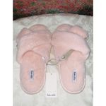 Splendid  Pink Furry Criss Cross Open Toe Slip On Slippers Shoes M/L Photo 1