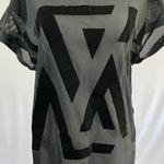 Reebok New  Active Velvet Print Mesh Front Short Sleeve T-Shirt Black Size Small Photo 8