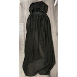 Boutique Olive Dark Green Seahorse Halter Maxi Dress Beach Long Lined Slit Open Leg Small Photo 2