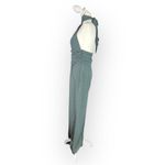 Bebe  Jumpsuit Women's Medium Light Green Halter Wide Leg Open Back Long Photo 1