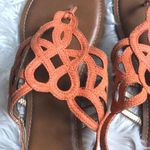 Kelly & Katie  Orange Cutout Flat Sandals Photo 2