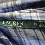 Ralph Lauren Blue & White Plaid Button Down Shirt Relaxed Notched Collar Size XL Photo 5