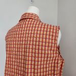 American Vintage Vintage 90s CWS Casual WorkStyles Red Yellow Plaid Sleeveless Button Down Top L Photo 7