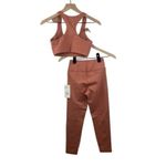 Mate the Label NWT XS Organic Stretch Sports Bra & Leggings Set Bloom Dark Pink Photo 10