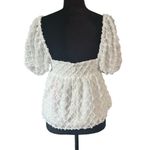 Amanda Uprichard NWT! Tomasina Puff Sleeve Babydoll Top in Cirrus - Size Small Photo 7