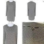 Trina Turk  Black & White Striped Long‎ Sleeve Lined T-Shirt Dress Size Small Photo 1