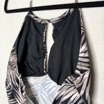 Leilani Halter Floral Palm Leaf Swim Tankini Top Size 12 Black Tropical Swimsuit Photo 5