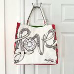 Brighton Large Canvas All That Glitters Holiday Love Tote Bag Ornate Jewels Photo 1