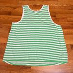 Caslon  Women’s Plus 1X Green White Stripe Sleeveless Tunic Tank Top Casual Basic Photo 3