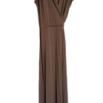 Anthropologie Porridge Wrap Maxi Shirt Dress Collard Size L Large Tan Cream Soft Photo 1