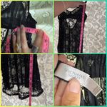 Victoria's Secret  Black Lace Chemise with Eyelet Detail lace satin XS Photo 2