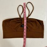 Cider Brown Ribbed Cutout Crop Top Size Small Minimalist Y2K Stretch Photo 4