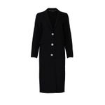 Rabanne Black Three Button Wool Long Sleeve Longline Winter Coat Size 4 Photo 1