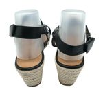 Comfortview  Lilou Sandals Wedge Heel Slingback Faux Leather Black 11M Photo 2