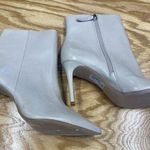 Schutz  Mikki Ankle Boots Womens 9B Beige Leather Side Zip Pointed Toe Bootie S33 Photo 9