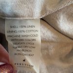 Peruvian Connection 100% Linen A Line Midi Skirt Light Gray Size 10 Photo 3