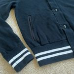 Banana Republic Varsity Bomber Snap Front Cardigan Sweater Black Women’s Small Photo 4