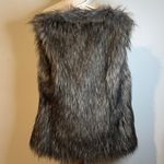 Nicole Miller Nicole Faux Fur Vest in Gray and Black stylish sleek M Photo 4