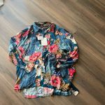 Spell/Free People Tyler Printed Shirt in Blue Shadow Size S. NWT Photo 4