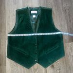 Vintage Rhoda Lynne 100% Leather Front Dark Green Vest Size L Size L Photo 6